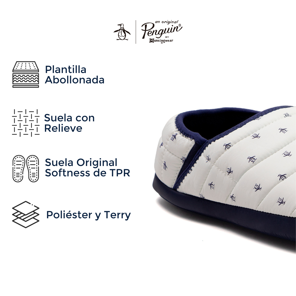 Pantufla Para Hombre Original Penguin Style Mittwoch Blanco