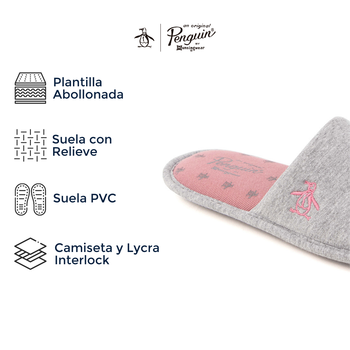 Pantufla Original Penguin Style Olivia Gris
