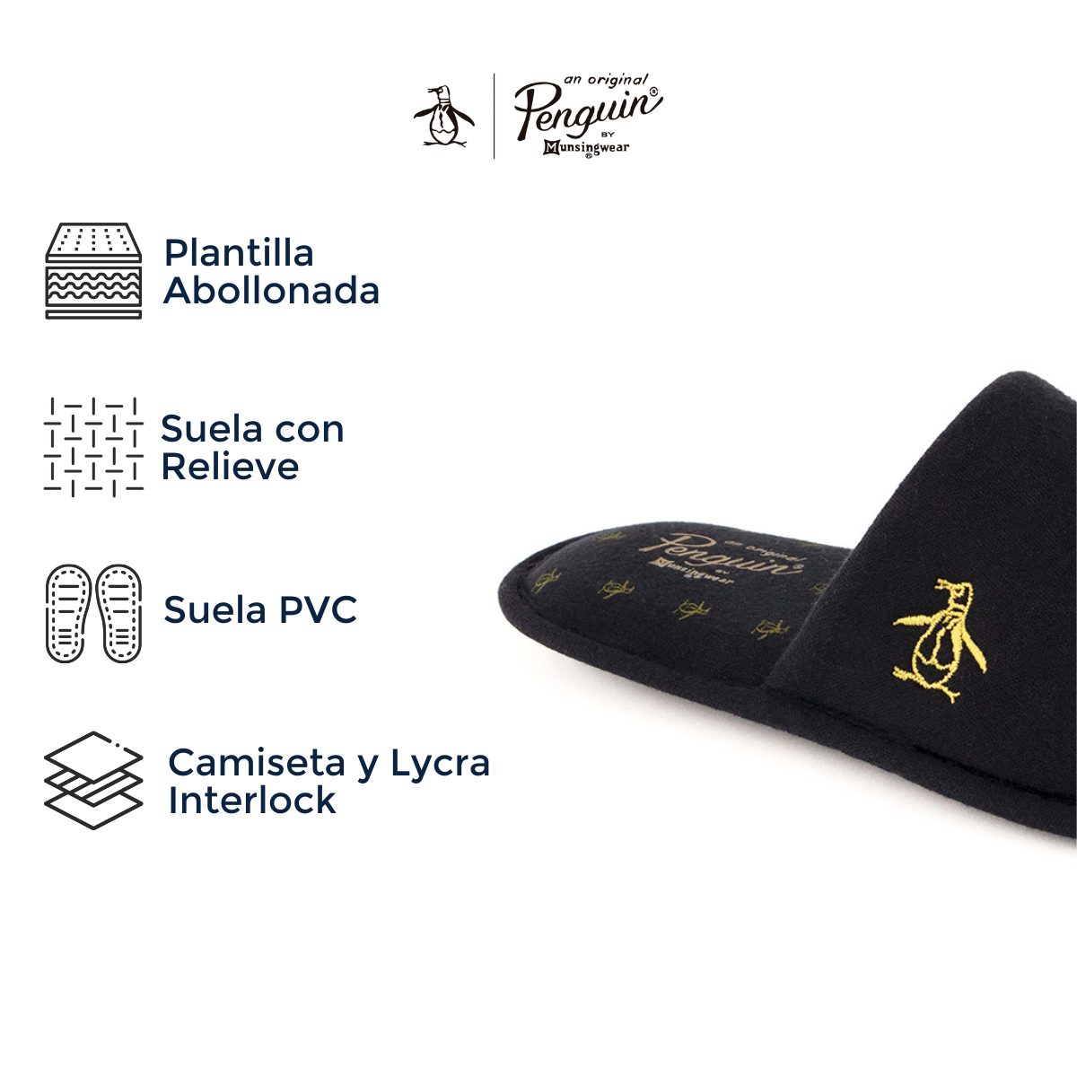 Pantufla Original Penguin Style Olivia Negro
