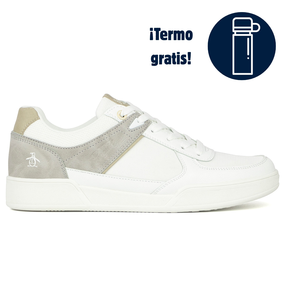 Tenis Style Hank Blanco Con Gris