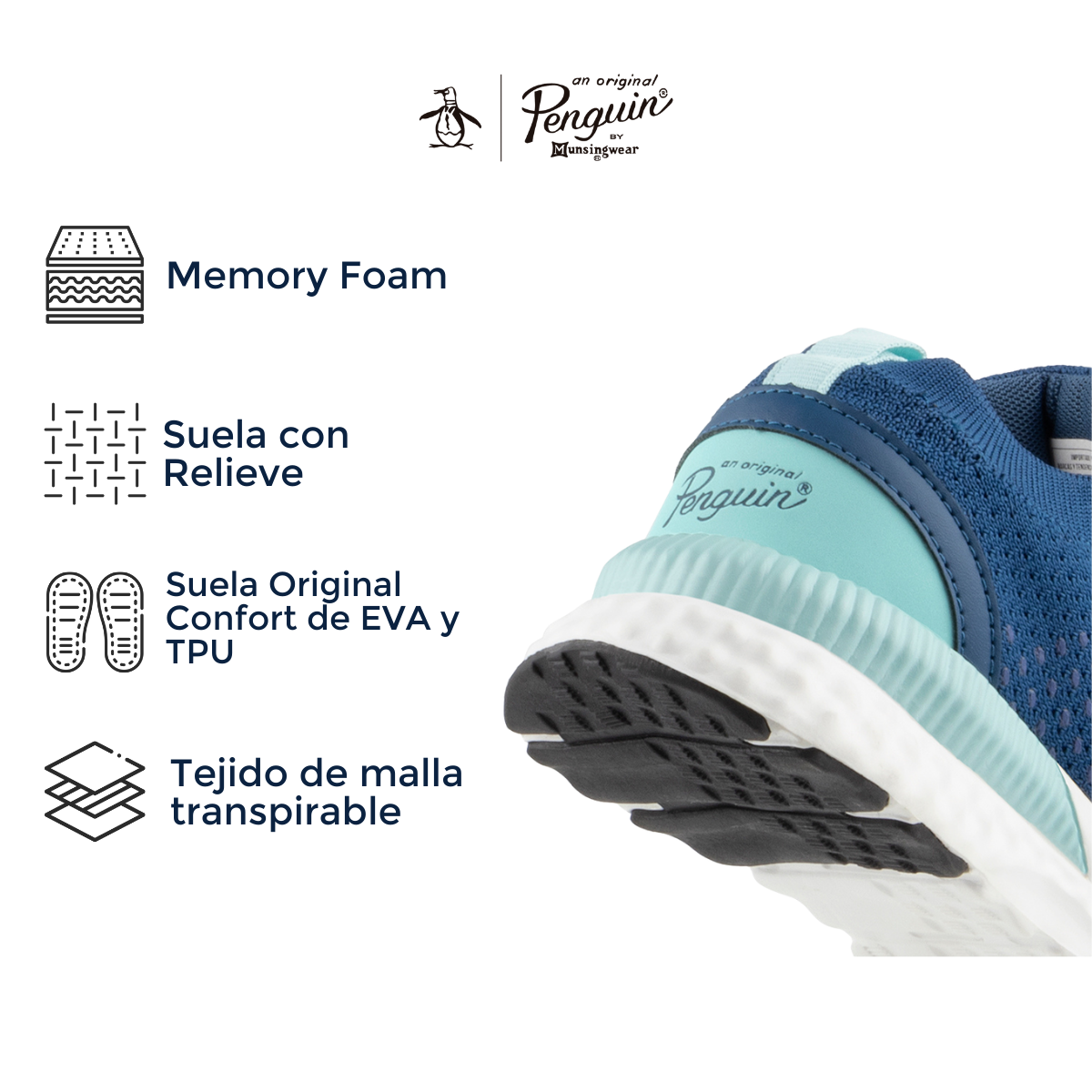 Tenis Para Mujer Original Penguin Style Helen Azul Marino