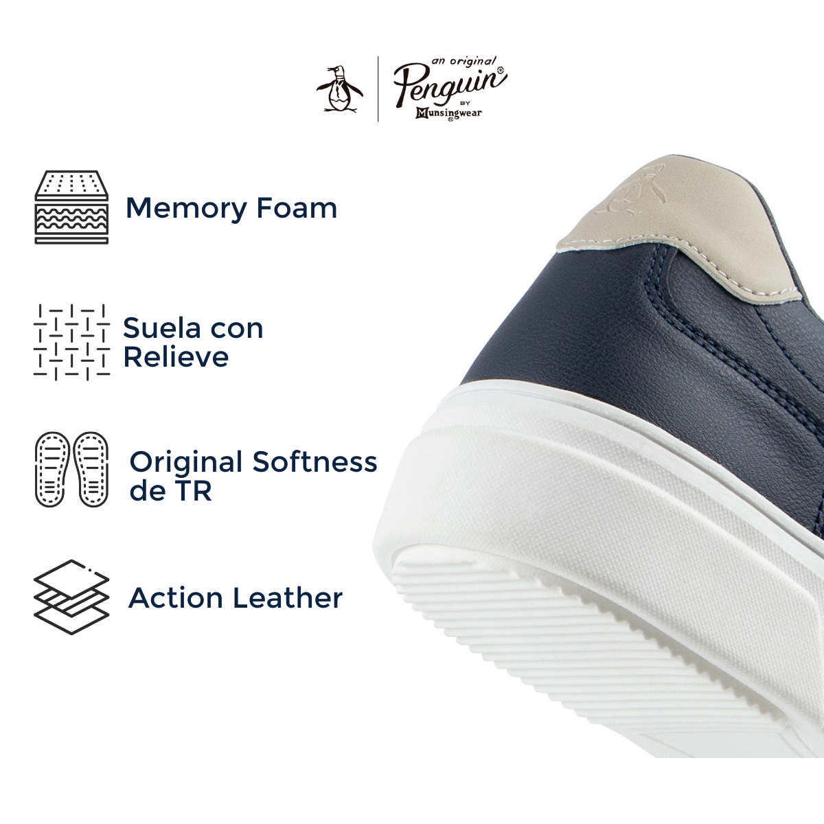 Tenis Para Hombre Original Penguin Style Gustaf Azul Marino