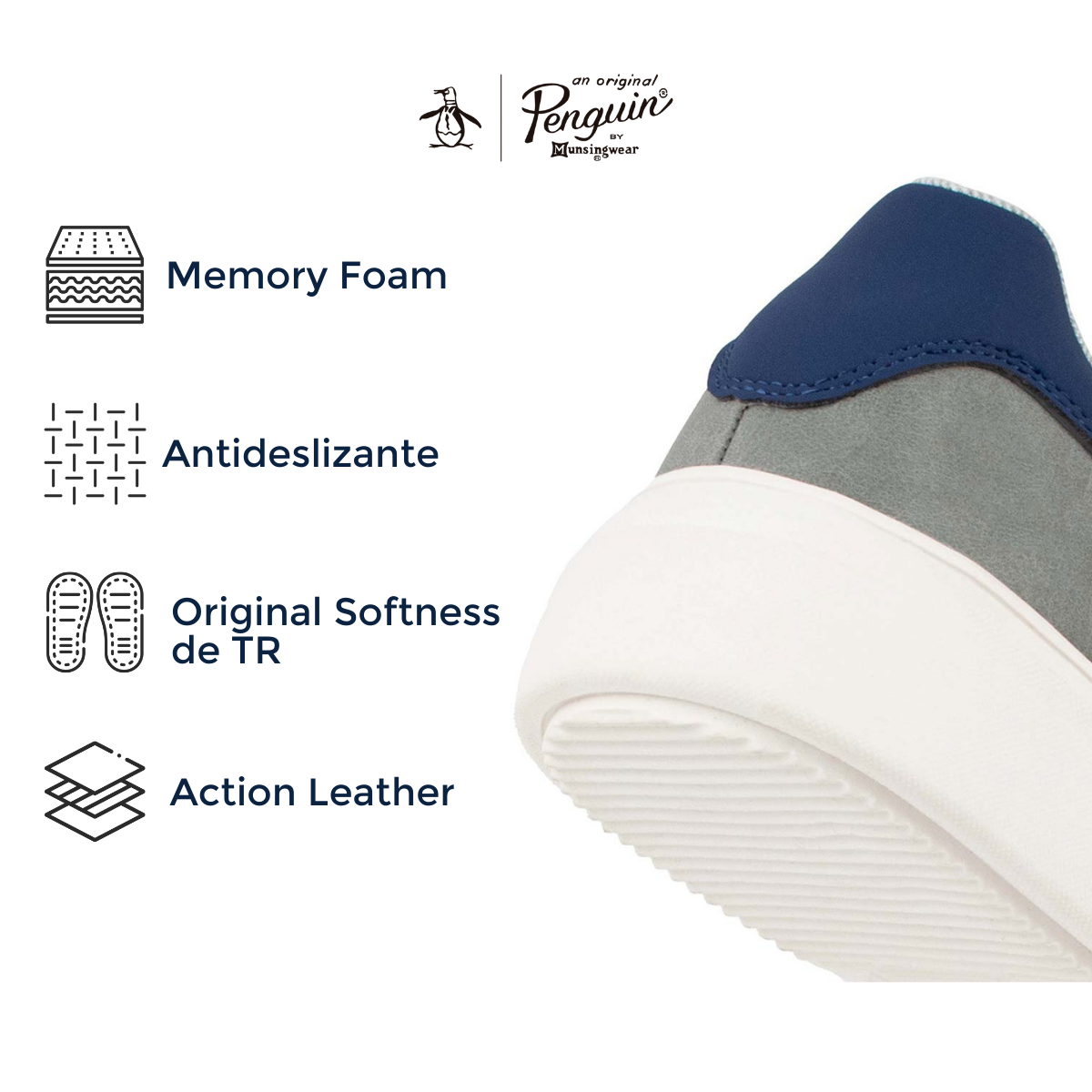 Tenis Para Hombre Original Penguin Style Kilian Gris