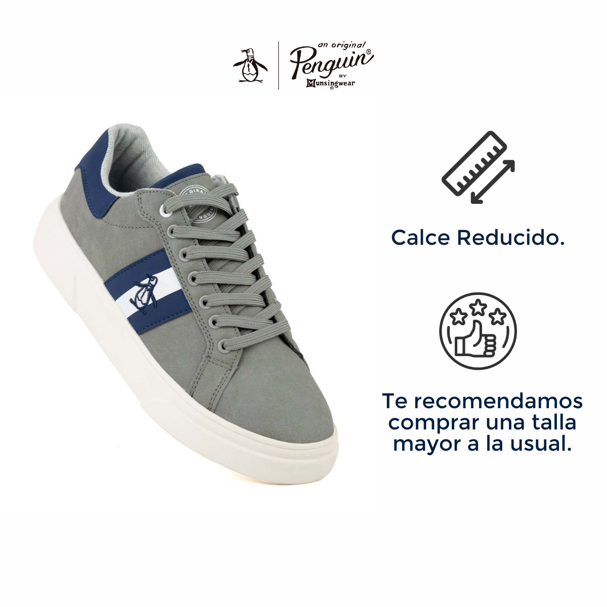 Tenis Para Hombre Original Penguin Style Kilian Gris