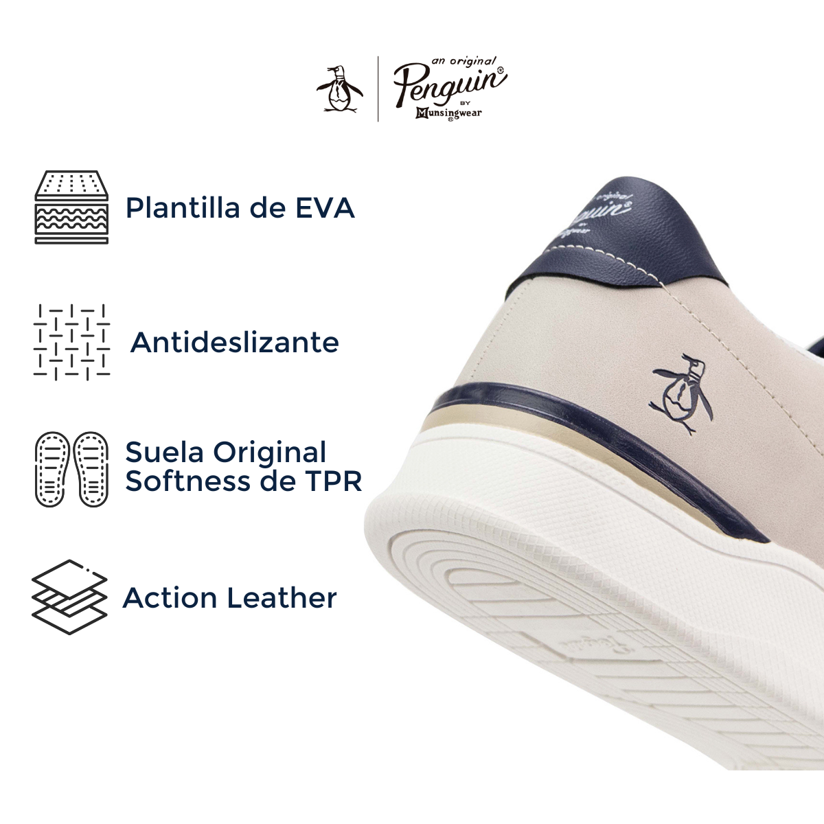 Tenis Original Penguin Style Logan Beige