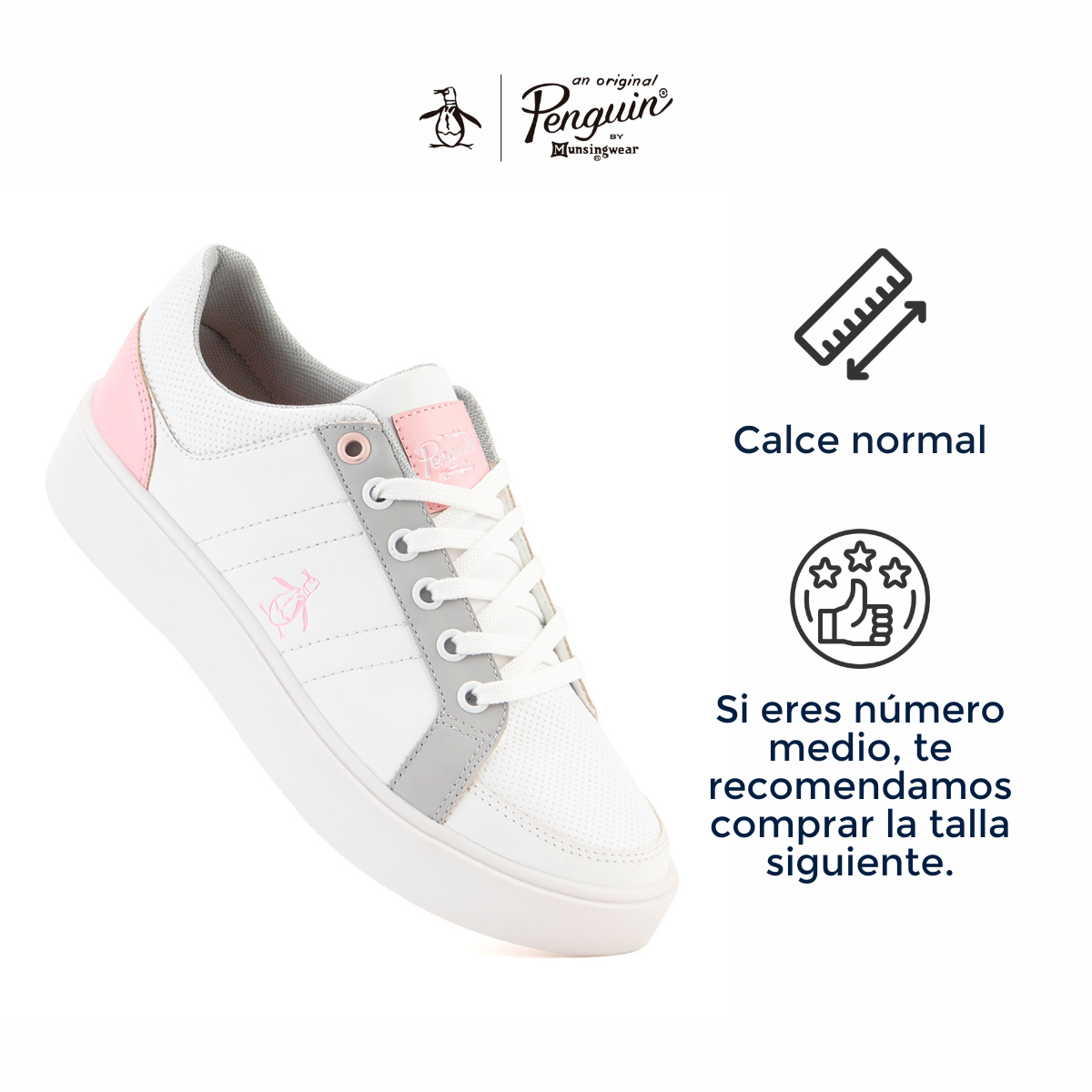 Tenis Original Penguin Style Lissa Blanco-Gris