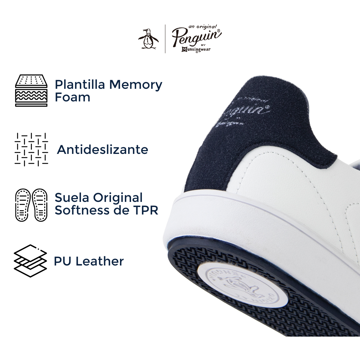 Tenis Original Penguin Style Hostin Blanco con Marino
