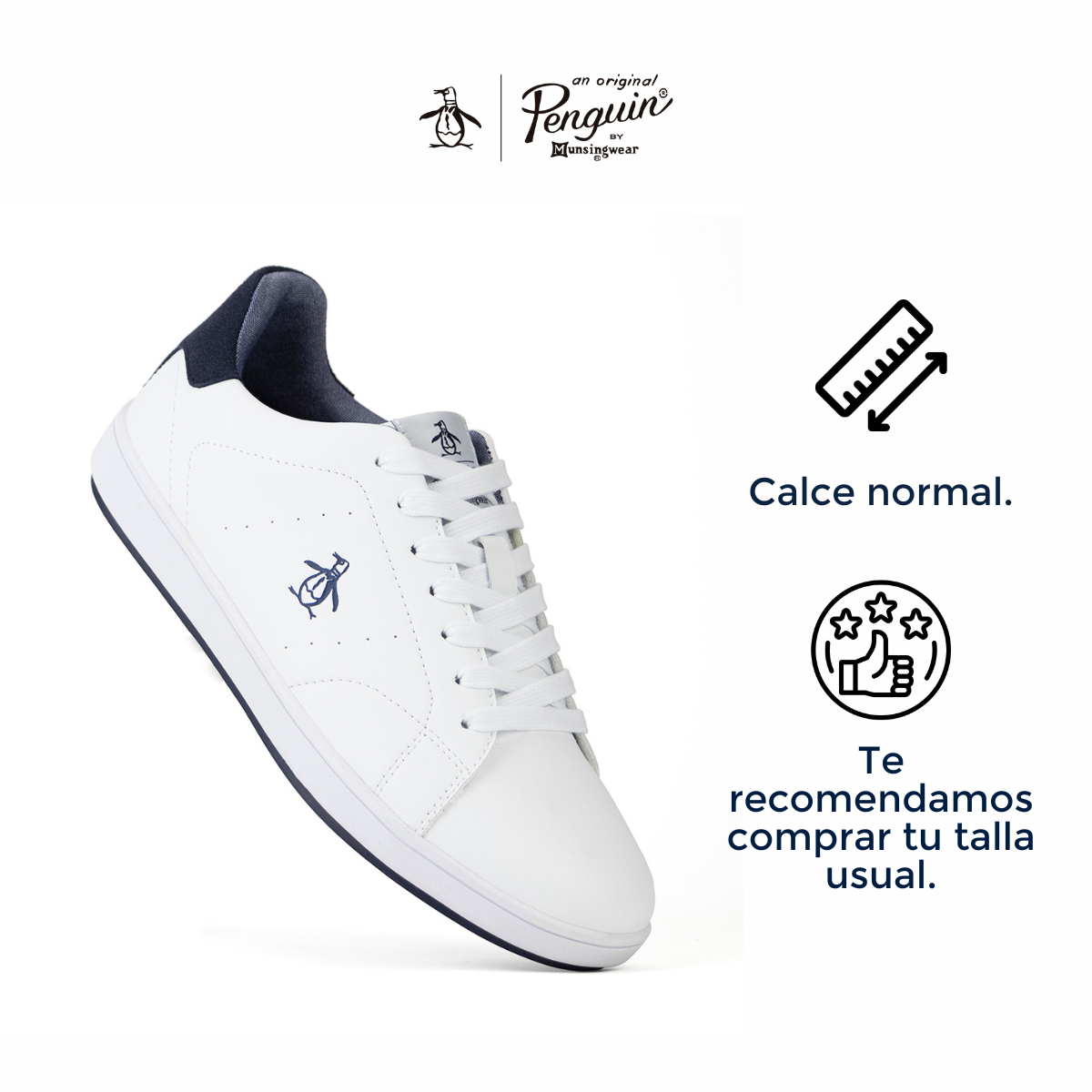 Tenis Original Penguin Style Hostin Blanco con Marino