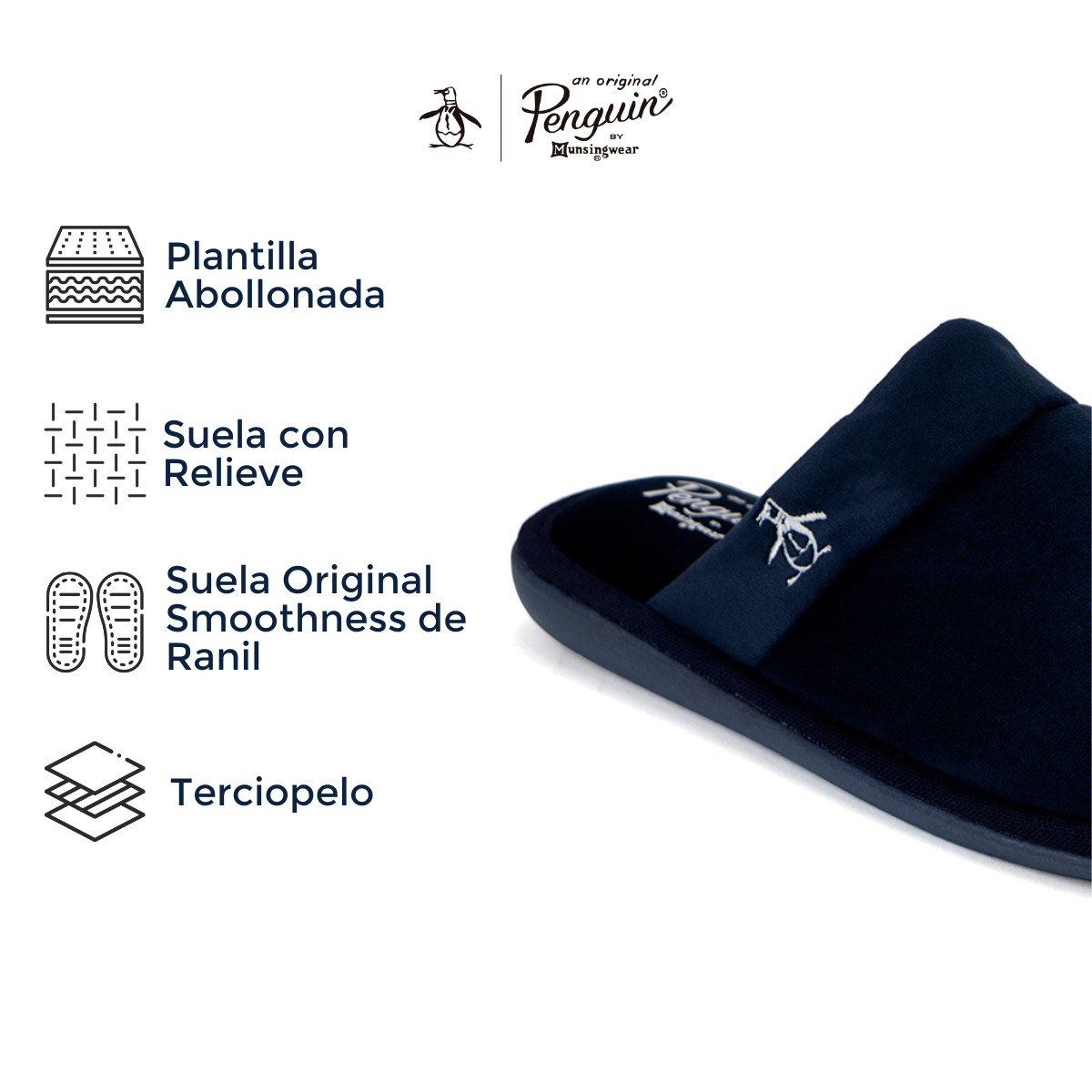 Pantufla Style Mardi Azul Marino