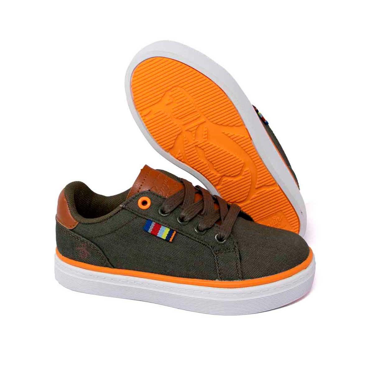 Tenis Daxon Style Junior Verde con Naranja