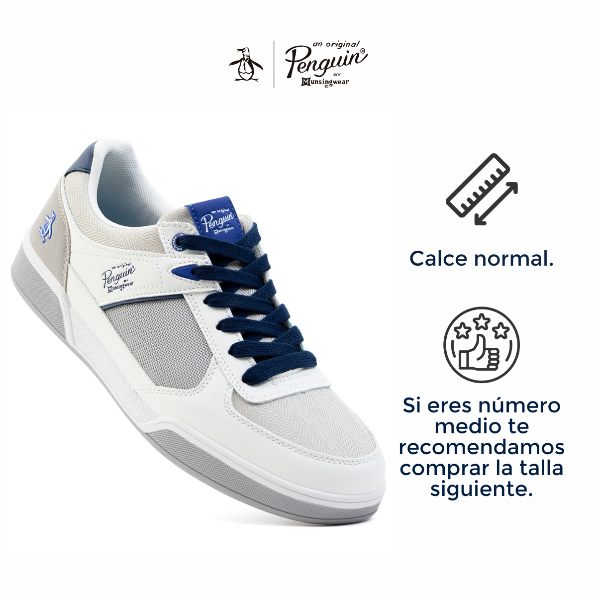 Tenis Style Hank Blanco Con Azul